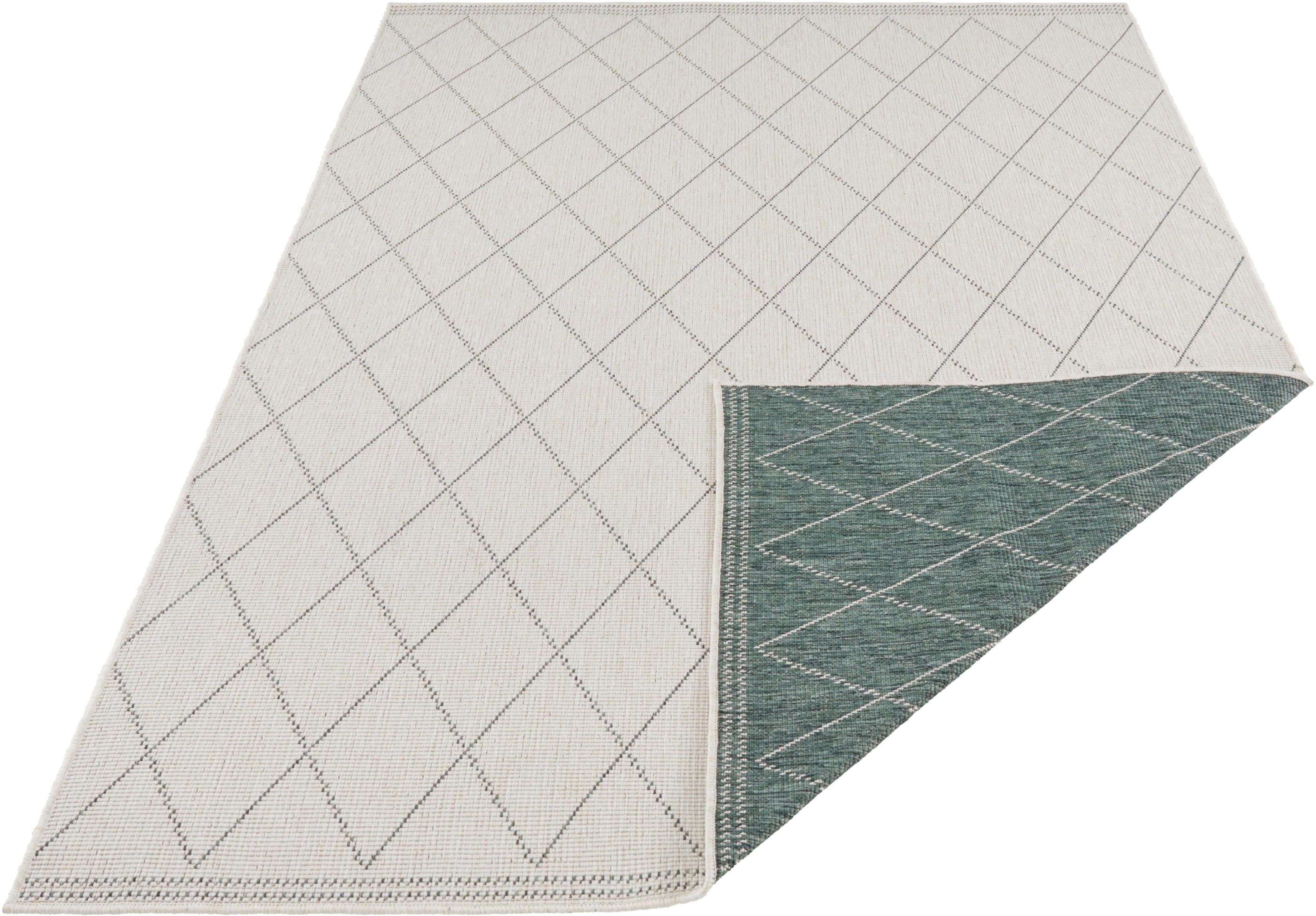 freundin Home Collection Teppich Daisy, rechteckig, Höhe: 5 mm, In-& Outdoor, Teppich, Wetterfest, Balkon, Garten, Wohnzimmer, Modern