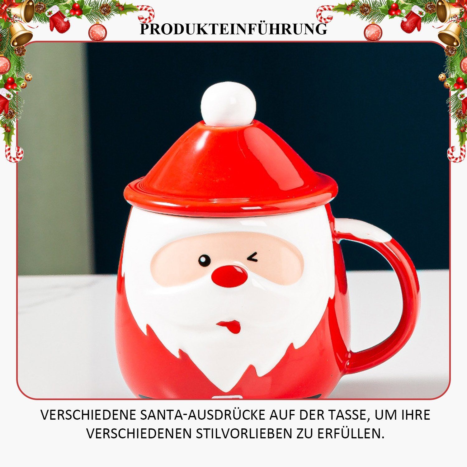 Kaffeebecher Typ Becher Weihnachtsmann Weihnachtsbecher Löffel, C MAGICSHE mit