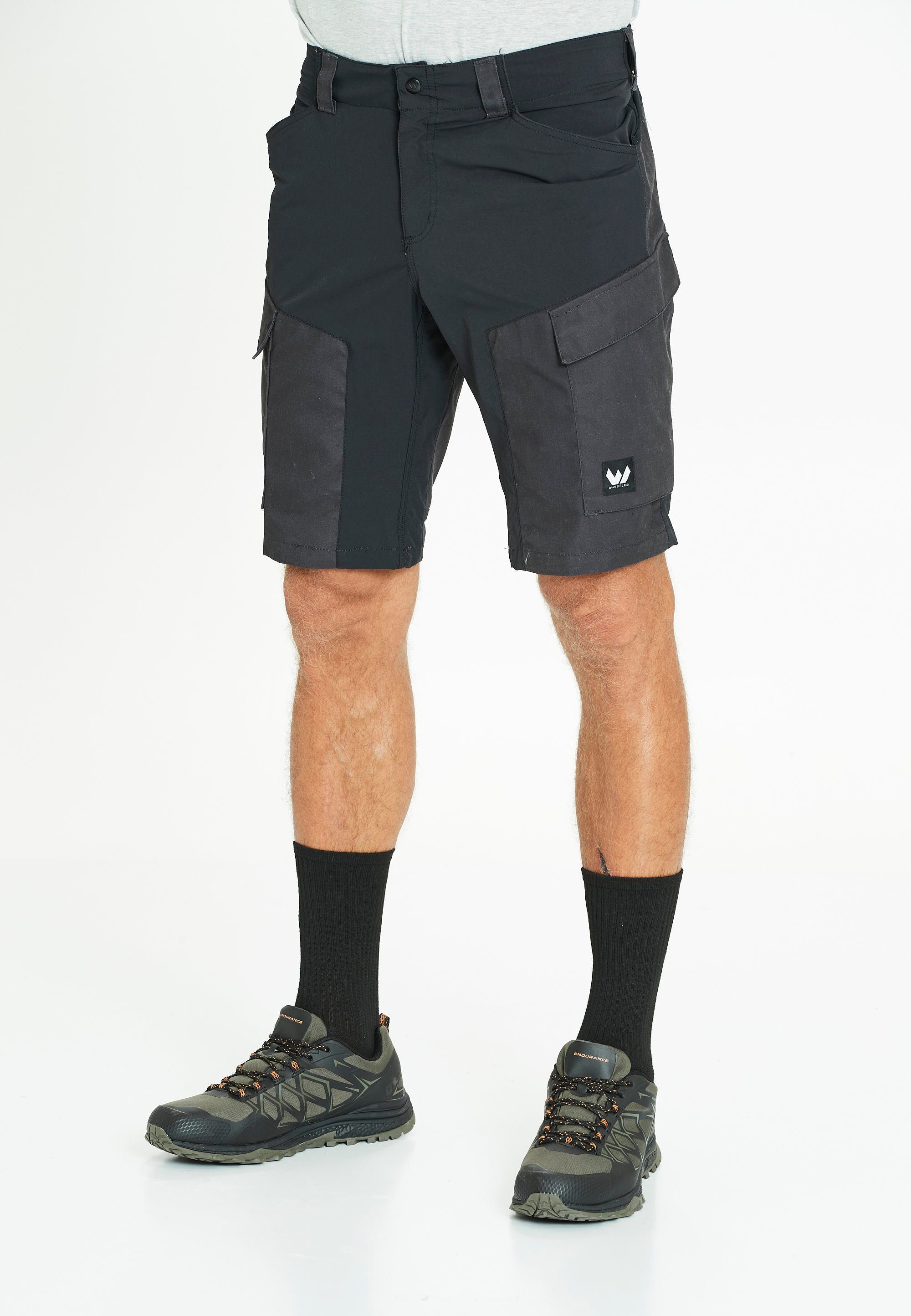 WHISTLER dunkelgrau-schwarz mit ROMMY Materialmix Shorts atmungsaktivem