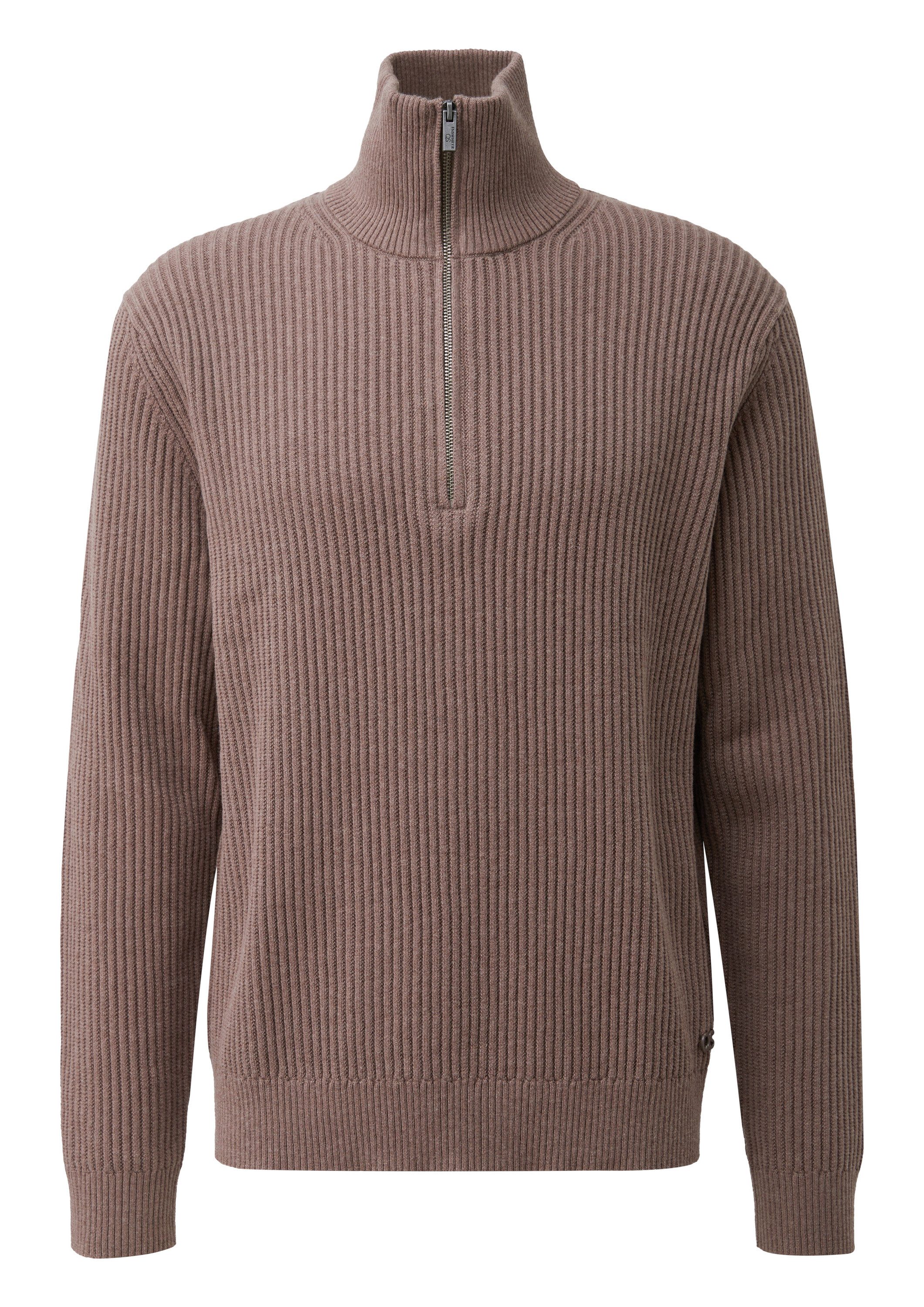 QS Longpullover Strickpullover Troyer mit Kaschmir