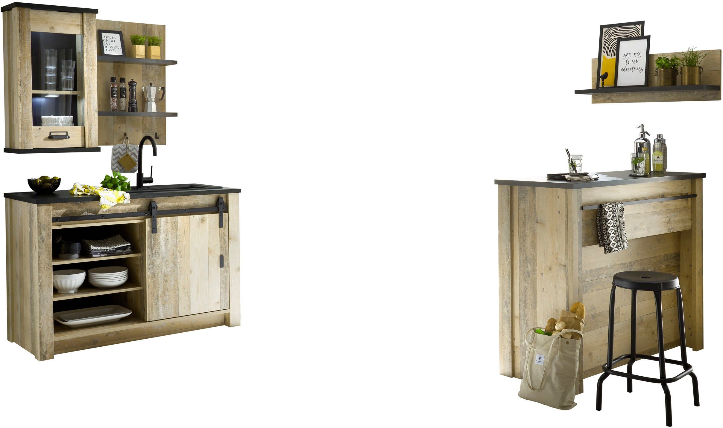 Home affaire Pantryküche Sherwood, Breite 131 cm, ohne E-Geräte