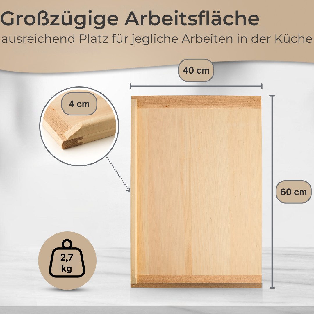 Topanbieter999 Schneidebrett, Backbrett 60 x 40 cm, Made in EU