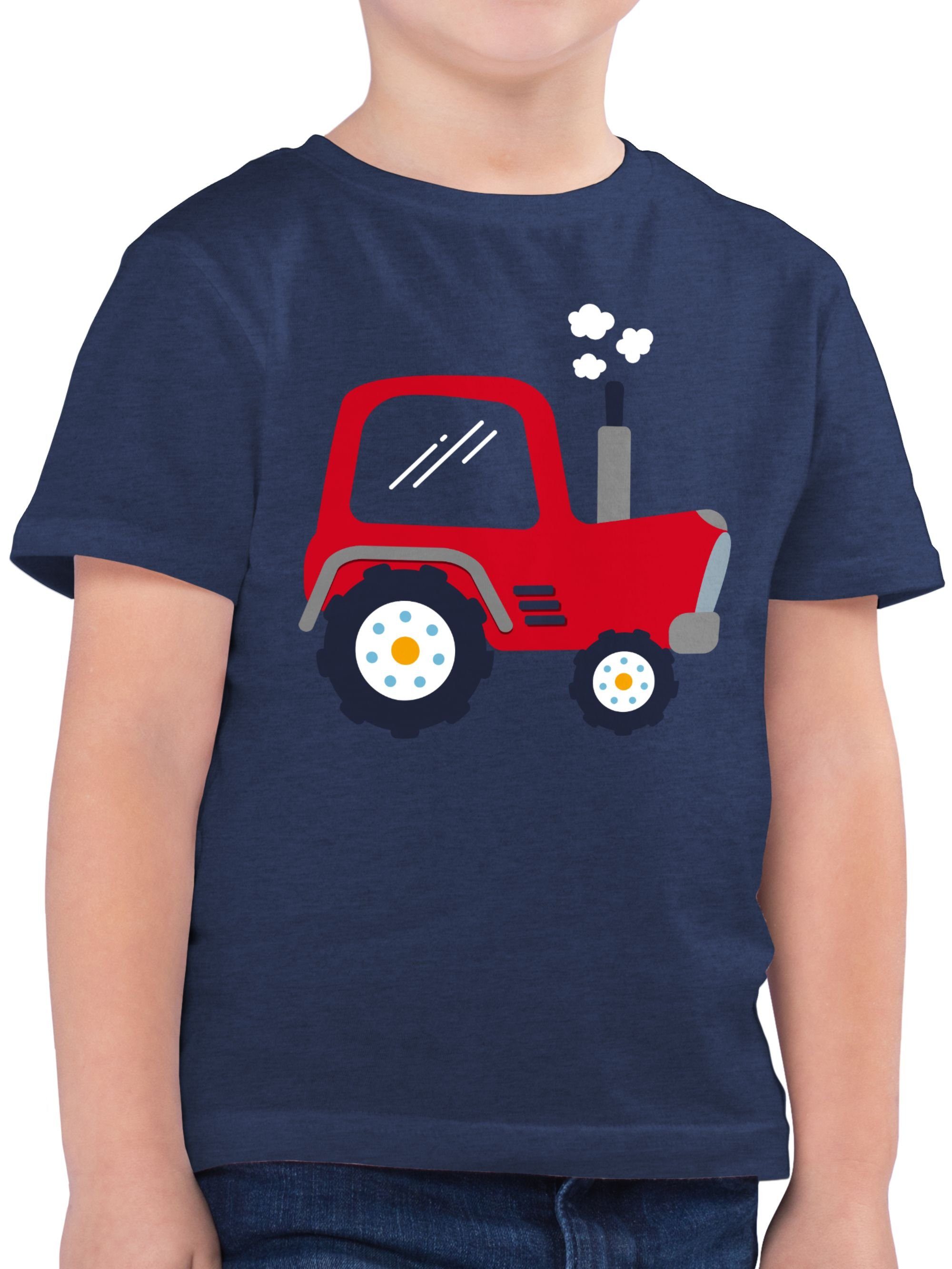 Dunkelblau T-Shirt 2 Meliert Kinder Traktor Traktor Shirtracer