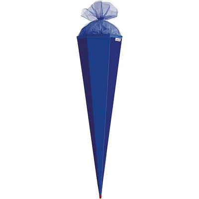 Roth Schultüte XXL-Bastelschultüte Ultramarinblau, 100 cm, eckig, mit Tüllverschluss, Zuckertüte für Schulanfang