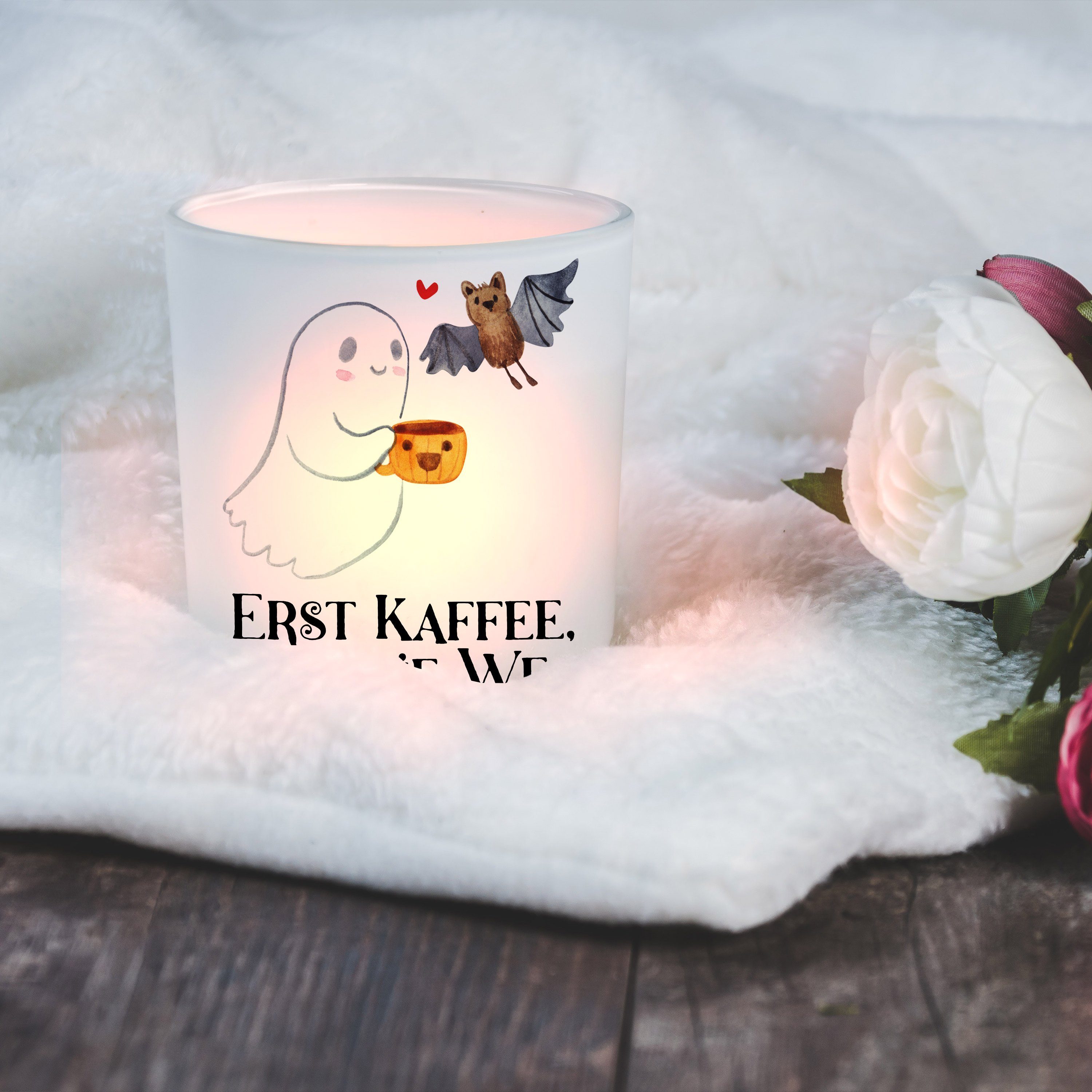 - Geschenk, Dekoration, (1 Kaffee St) Gespenst Teelichthalter, Windlicht Transparent & - Panda Mr. Mrs.