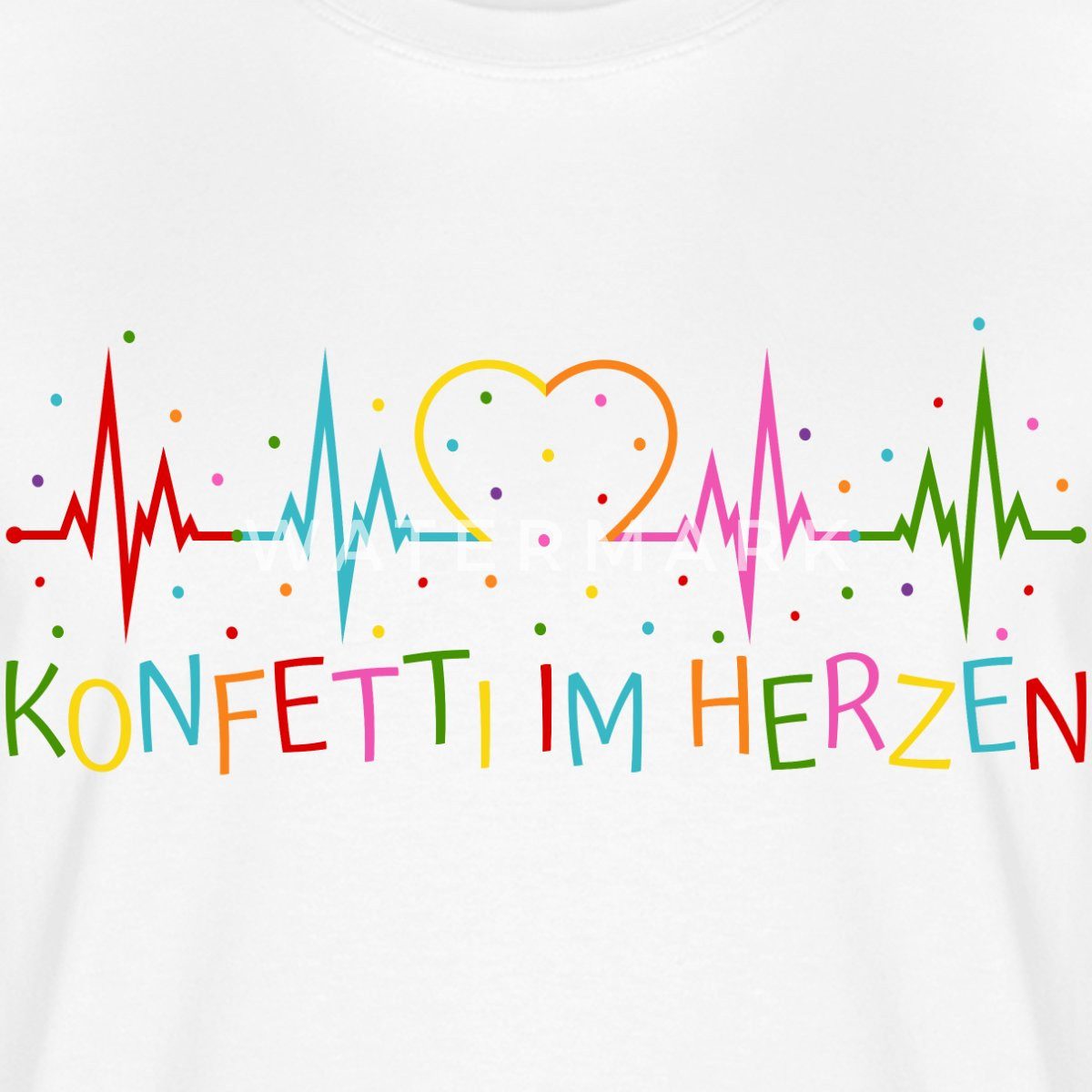 Spreadshirt T-Shirt Konfetti im Herzen Herzschlag Herz EKG Karneval Relaxed günstig online kaufen