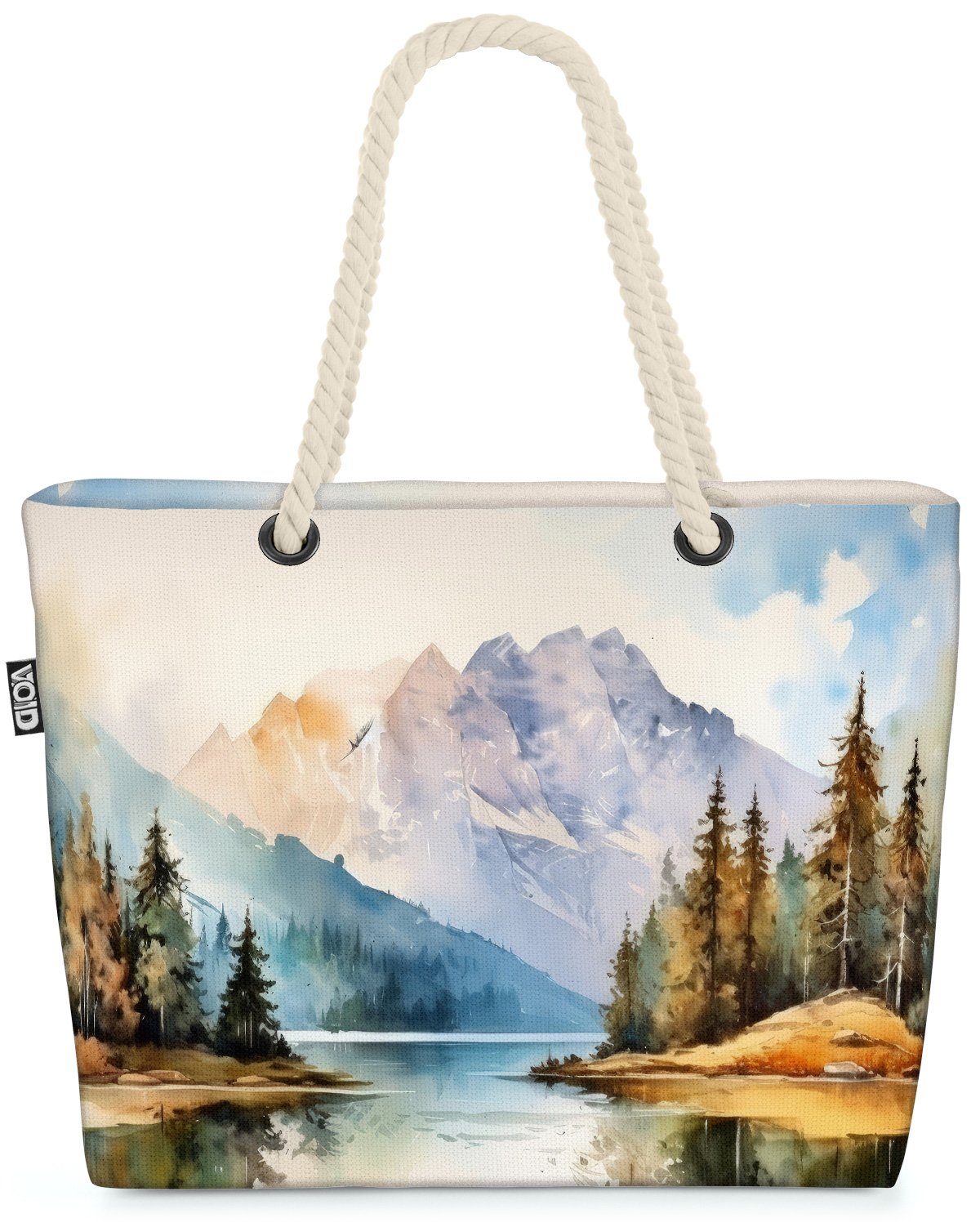 VOID Strandtasche (1-tlg), outdoors wald Malerei baum natur her Landschaft landschaft Berge berg