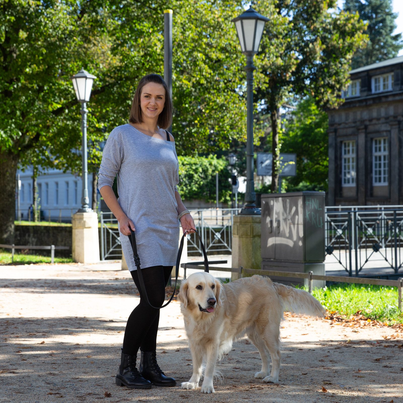 CopcoPet Hundeleine Fettlederleine mit Handschlaufe, Leder