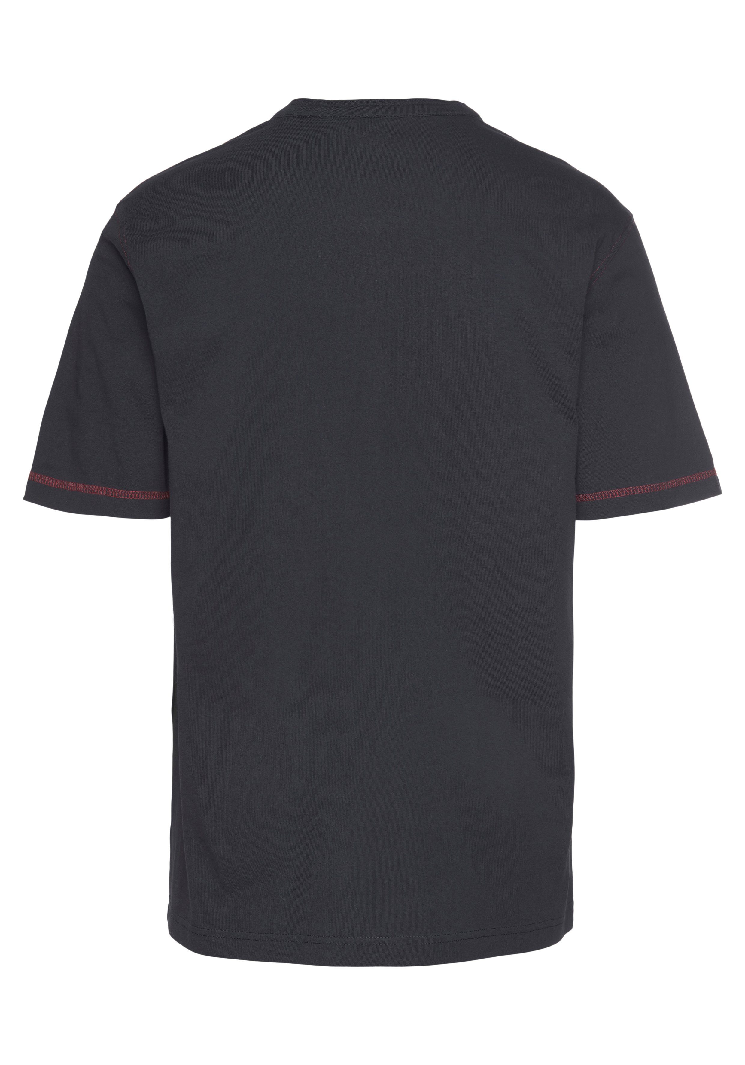 Man's World Henleyshirt Kurzarm, lässige Passform, bedruckt, Rundhals, casu günstig online kaufen