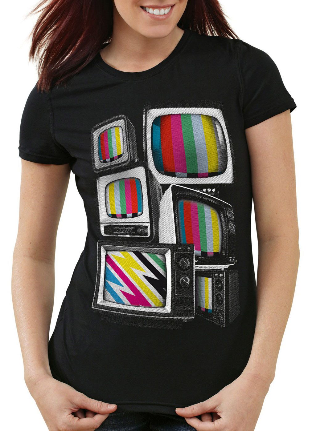 style3 T-Shirt Testbild TV Fernseher the big bang theory heimkino vhs kino