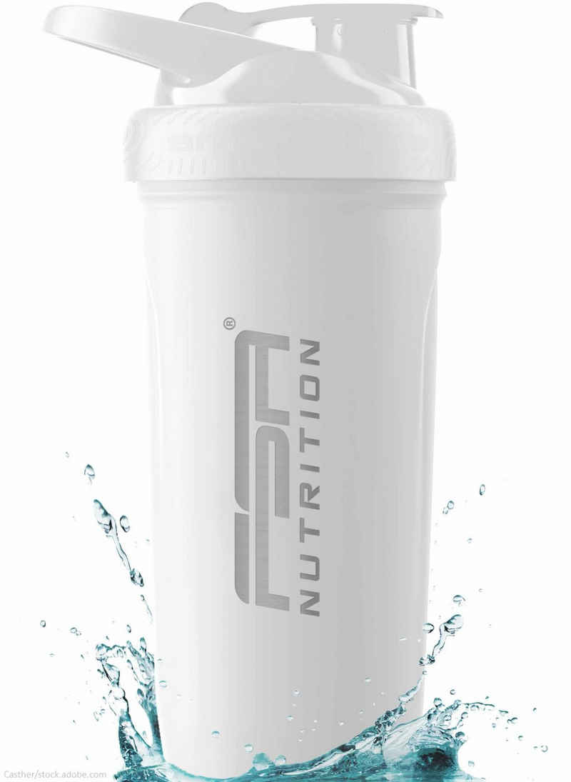 FSA Nutrition Protein Shaker Edelstahl 900 ml Trinkflasche, rostfreier Edelstahl, Shaker aus rostfreiem Edelstahl mit Messmarkierungen, Mischsieb