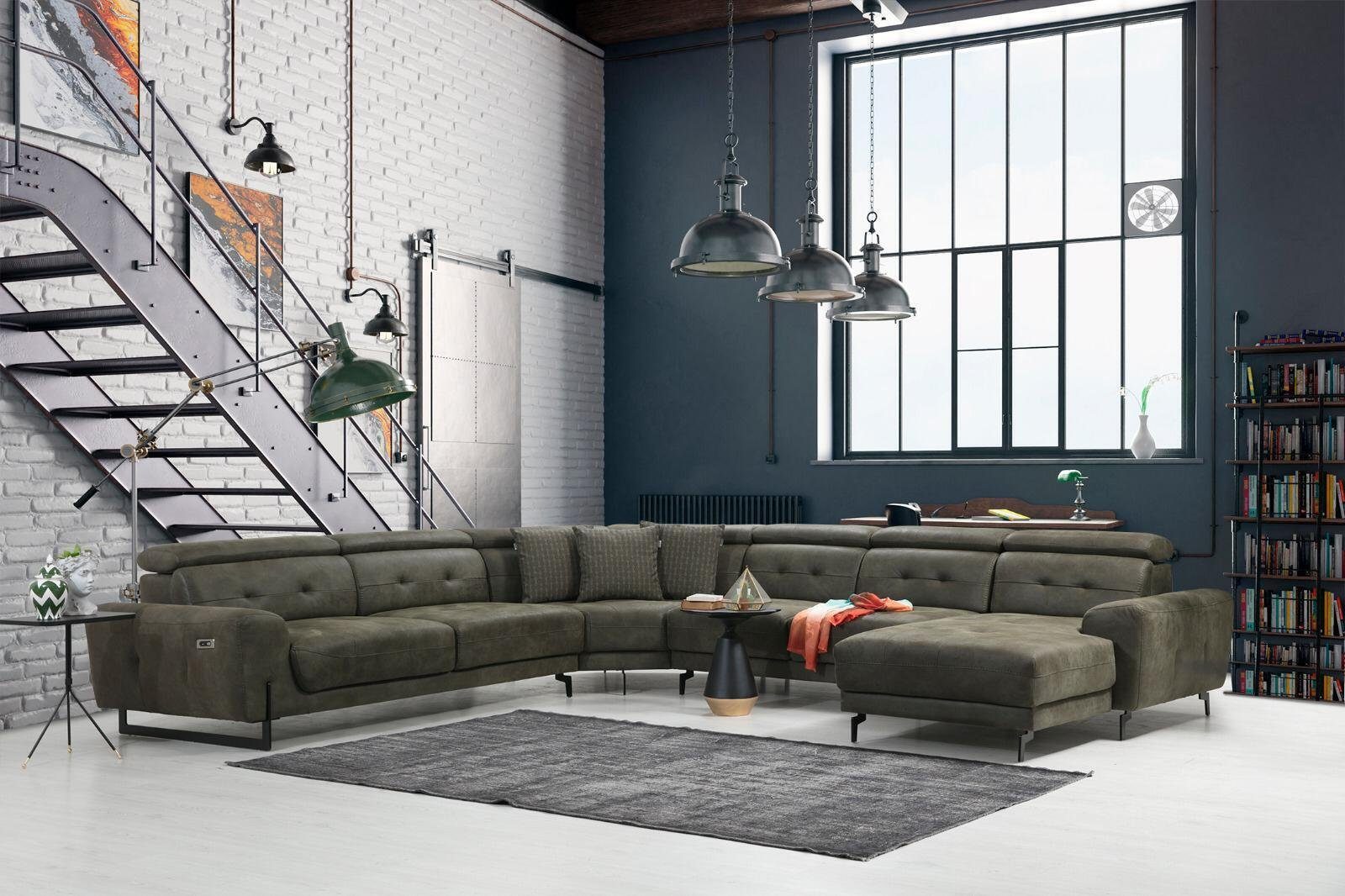 JVmoebel Ecksofa Wohnzimmer Ecksofa U-Form Luxus Möbel Modern Sofa, 6 Teile