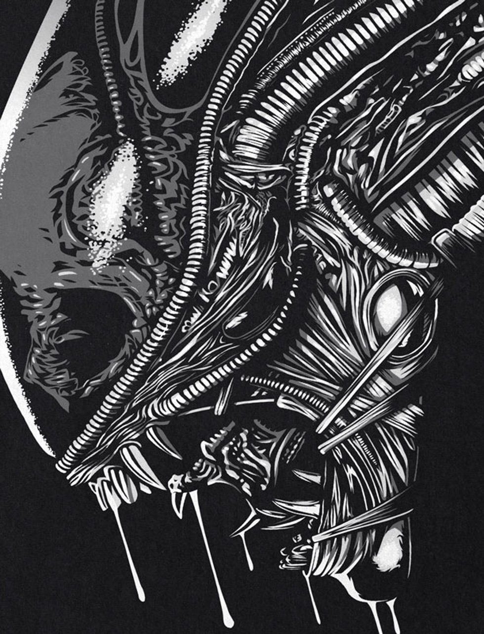 xenomorph in alien T-Shirt Fear Space style3 Herren Print-Shirt ripley