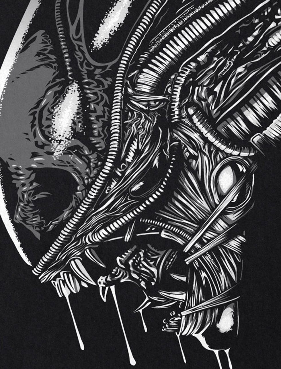 style3 T-Shirt Fear in Space xenomorph ridley scott predator film alien günstig online kaufen