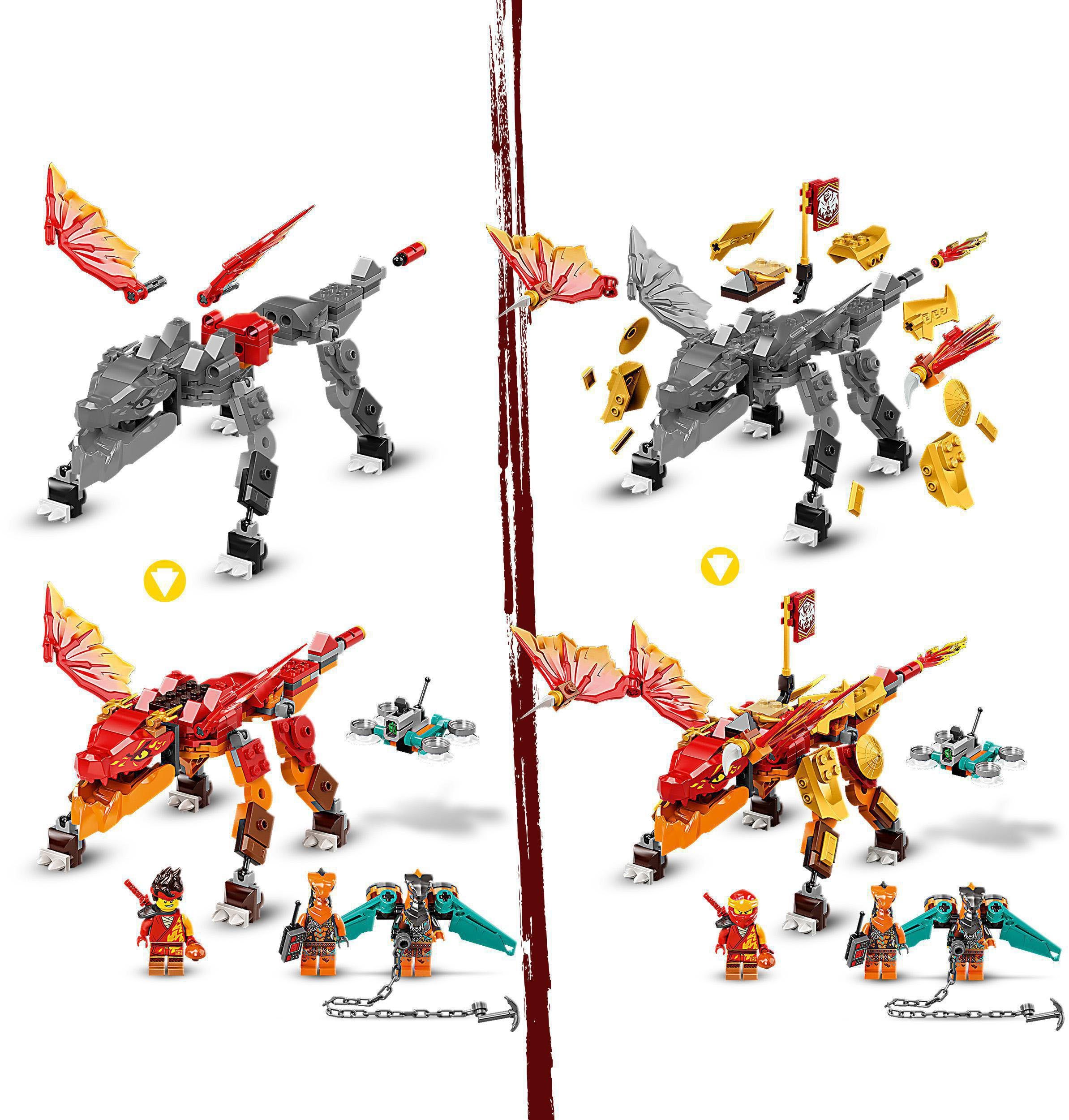 EVO LEGO® LEGO® (204 Feuerdrache (71762), NINJAGO®, Kais Konstruktionsspielsteine St)