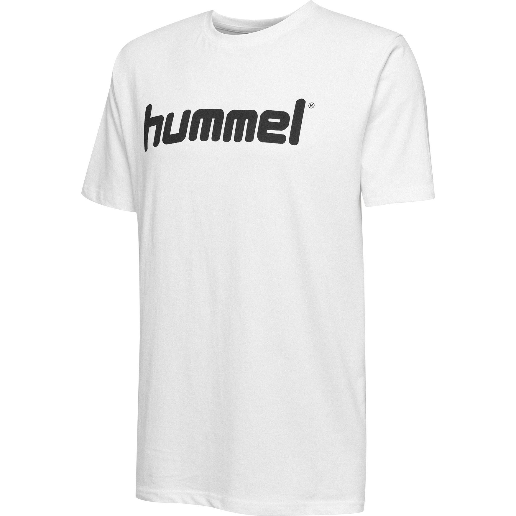 hummel T-Shirt Logo T-Shirt Sport Kurzarm Rundhals Shirt aus Baumwolle HMLGO 5125 in Weiß