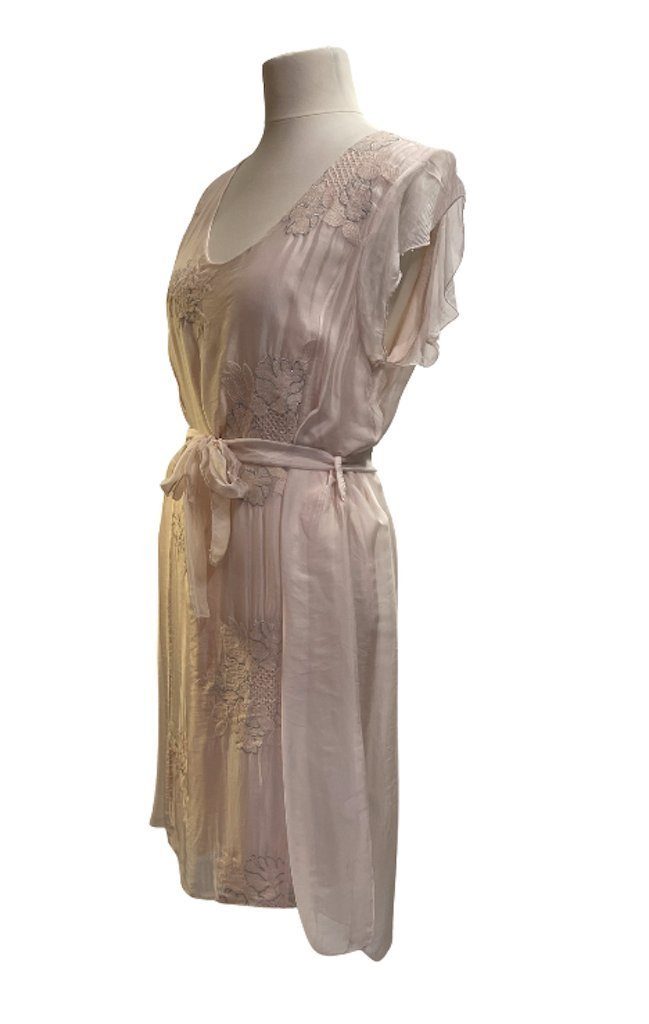 Kleid Seidenkleid Sommer Sommerkleid mit Herbst Zartrosa Muster BZNA
