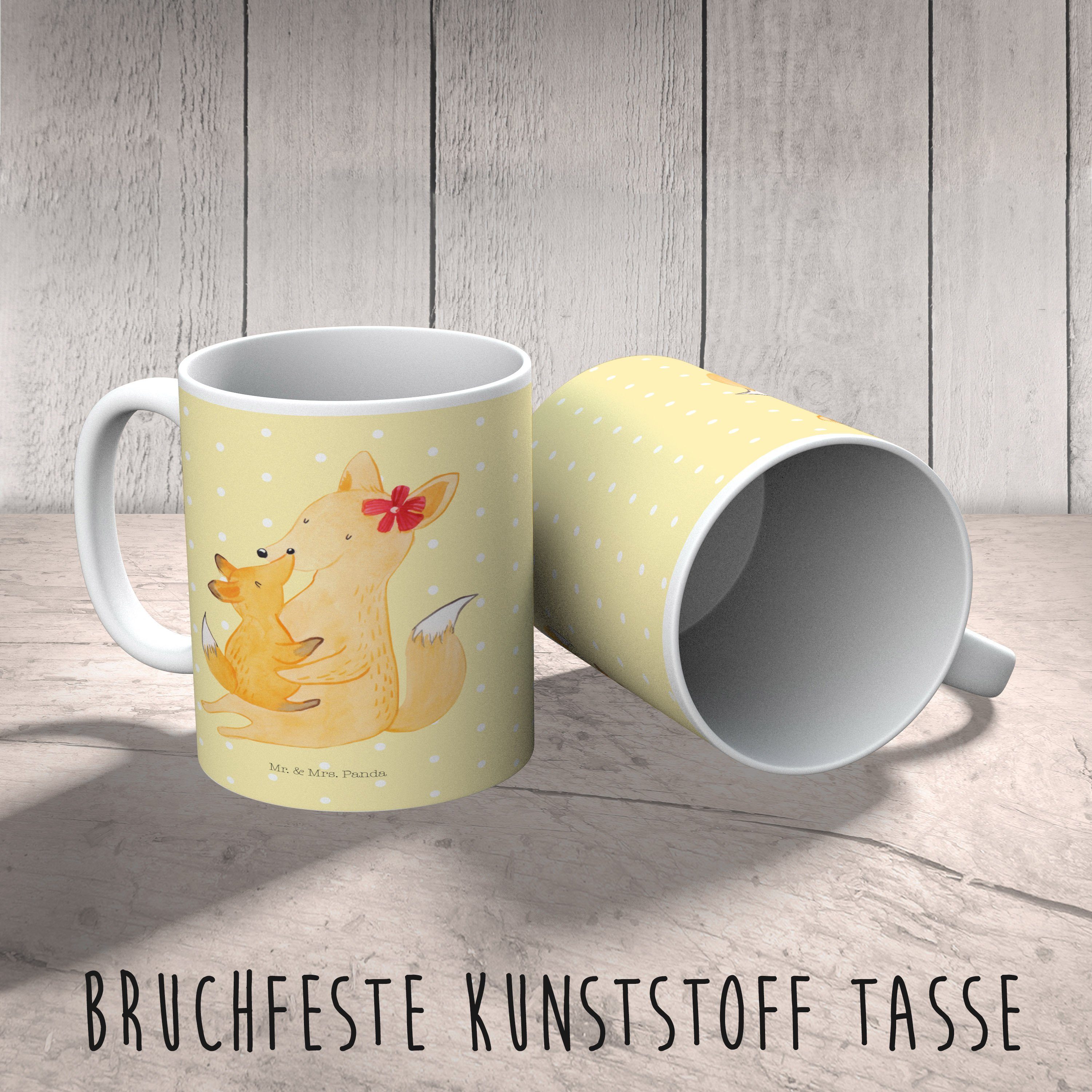 Pastell Kunststoff Geschenk, Opa, - & & Mr. Fuchs Muttertag, Mama Kind Mrs. Panda - Gelb Schweste, Kinderbecher