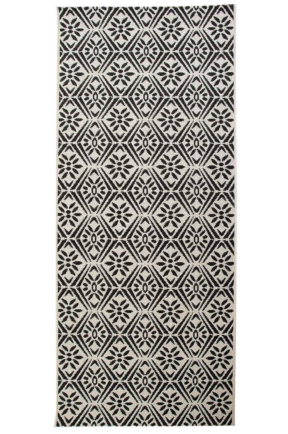 Balta Rugs Outdoorteppich ESSENZA, Polypropylen, Schwarz, 80 x 200 cm, rechteckig