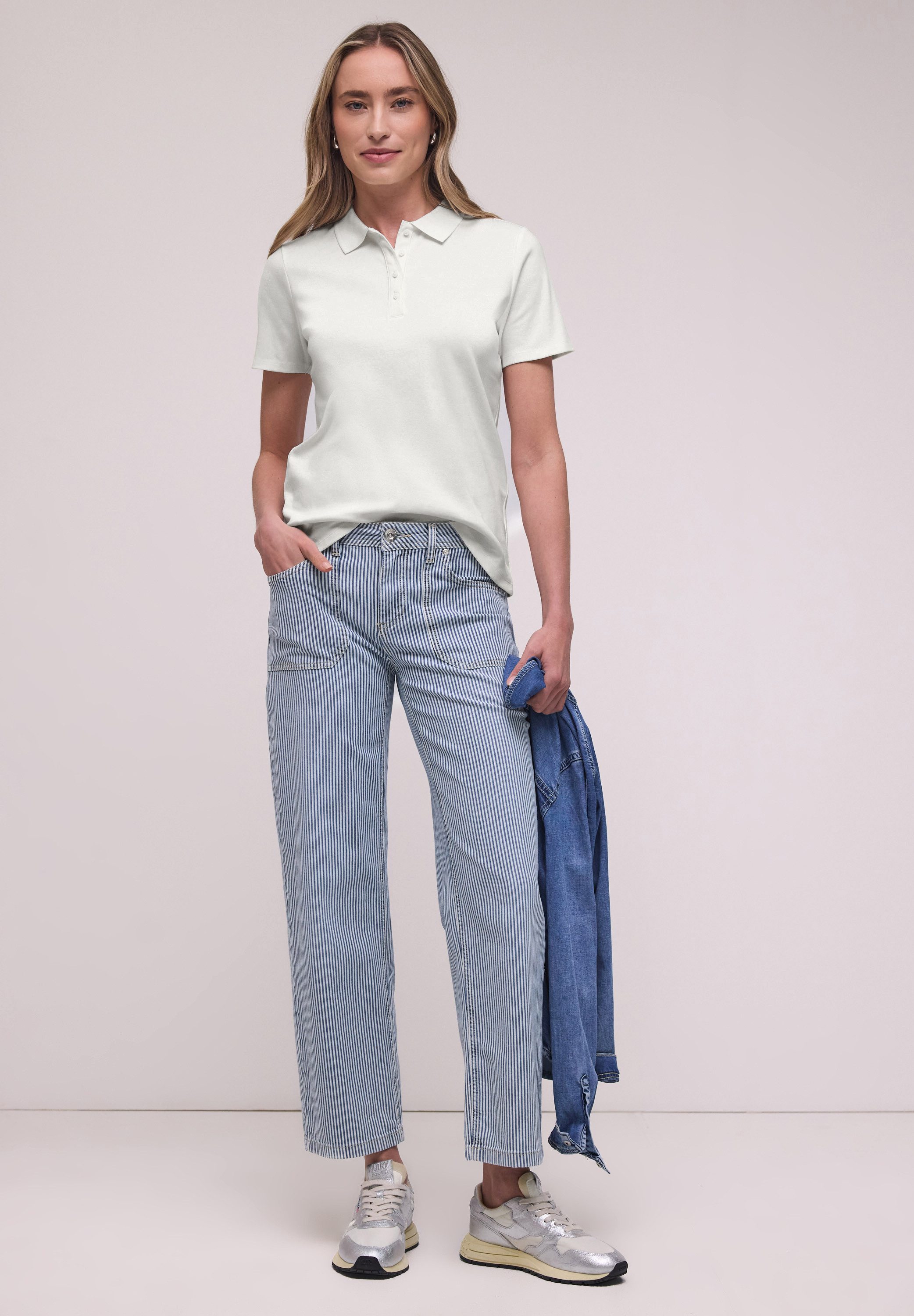 STREET ONE Poloshirt aus Baumwolle mit Stretchante