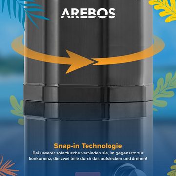 Arebos Solardusche 60 L, mit Handbrause & Thermometer, Wassertemperatur bis zu 60°C (Schwarz)