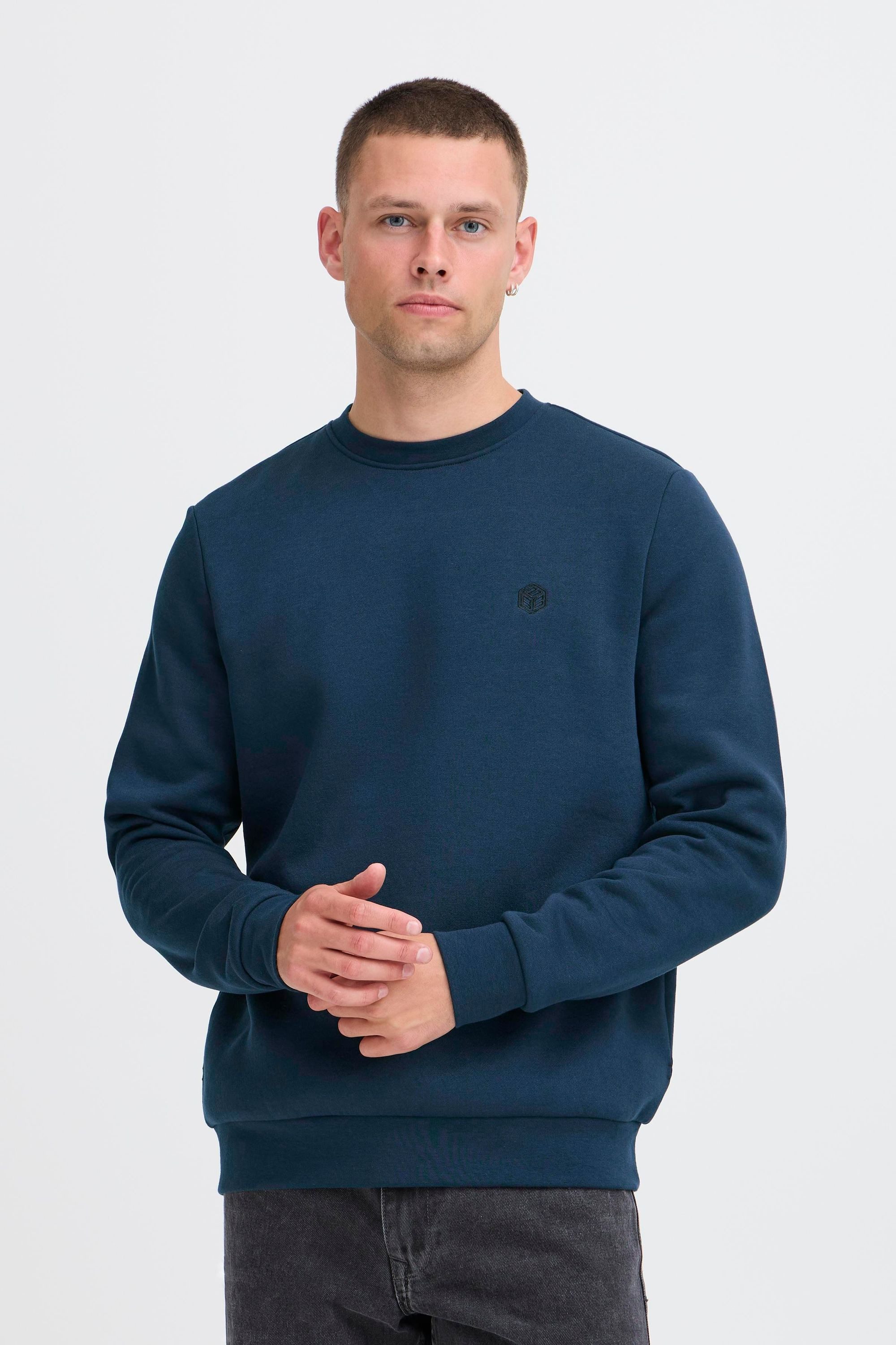 Blend Rundhalspullover BHTony Lässiger Sweatpullover mit Stickerei günstig online kaufen