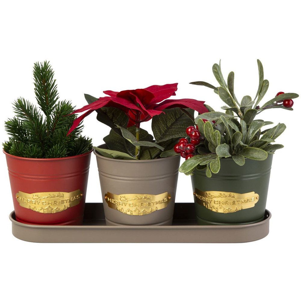 Kunstblume Weihnachtsstern im Topf rot - ca. 24 cm, MICA günstig online kaufen