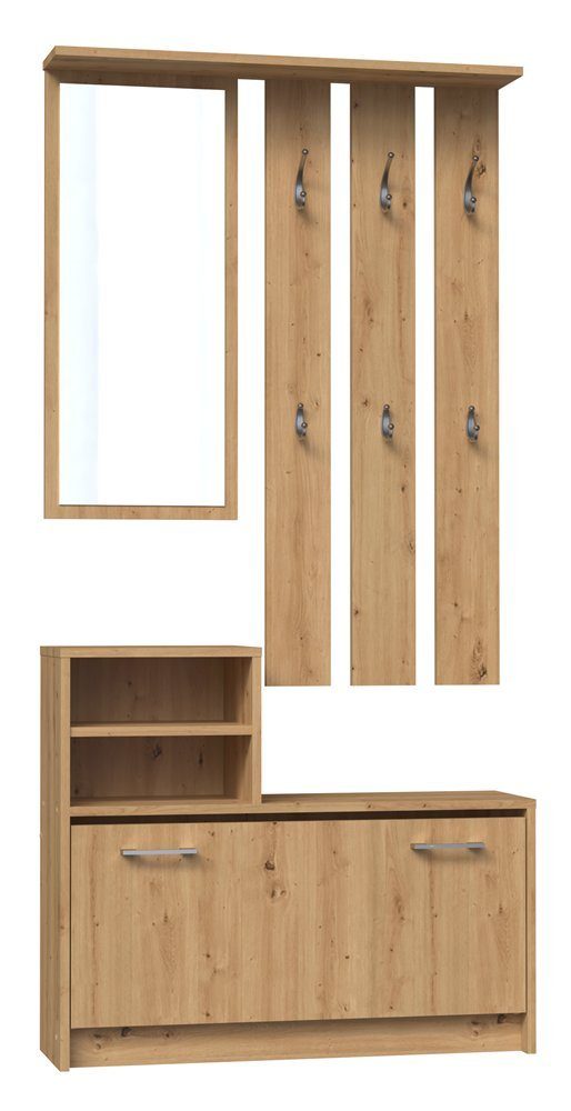 TOPESHOP Garderoben-Set Traumgarderobe: Kleiderschrank, Garderobenständer & Spiegel