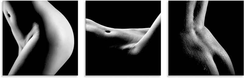 Artland Glasbild »Hübsche junge nackte Frau«, Frau (3 St)