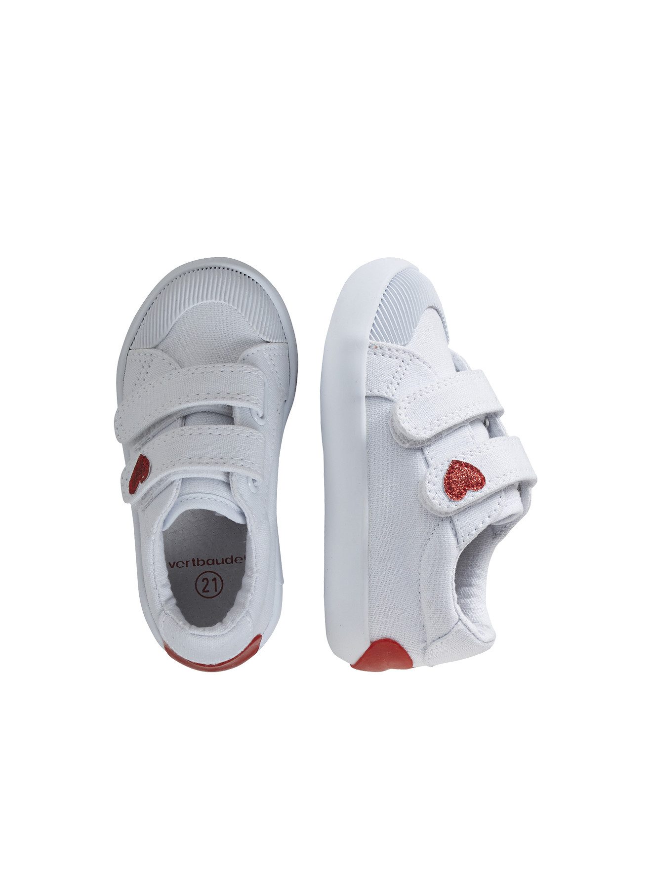 vertbaudet Mädchen Baby Stoffschuhe, Klett Babystiefel