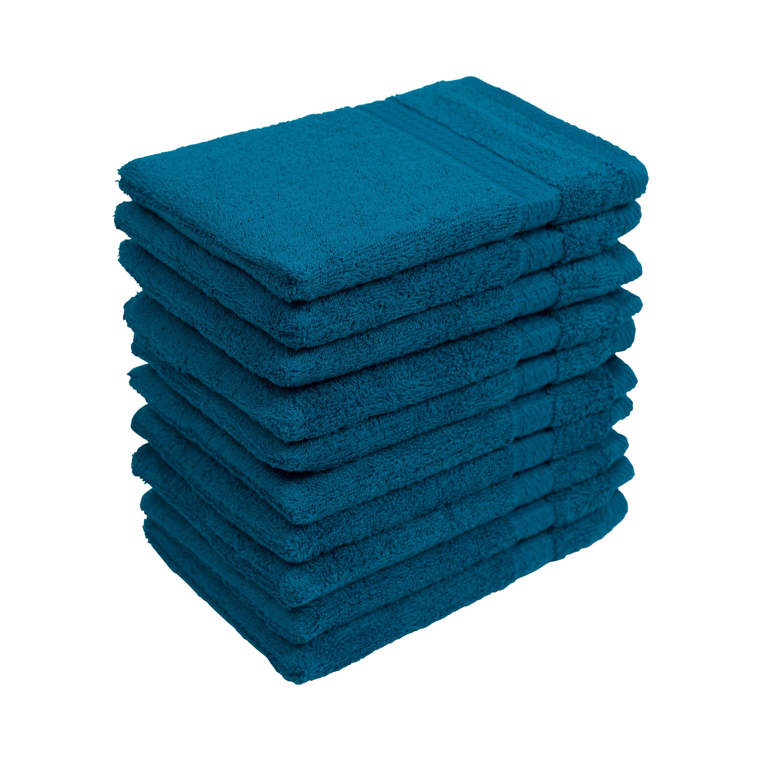verschiedenen Textiles Premium & in Türkis Hometex Waschhandschuh vielen 10er im Waschhandschuh Set praktischen Farben