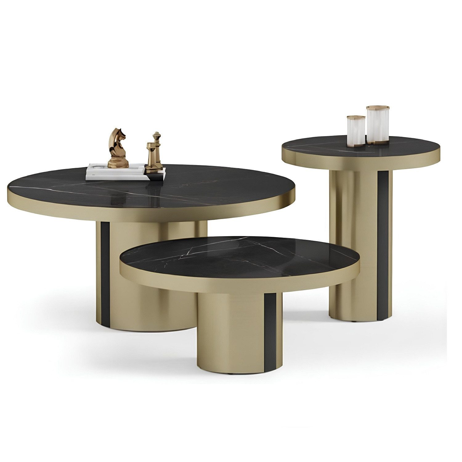 Couchtisch Couchtisch Set 3x Rundtische Moderne Wohnzimmer Beistelltische