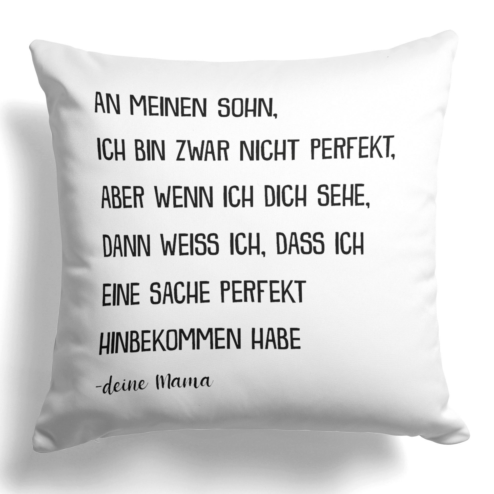 22Feels Dekokissen Sohn Geschenk v. Mama 18. Geburtstag Weihnachten Abitur Jungs Männer, Deko mit Persönlichkeit