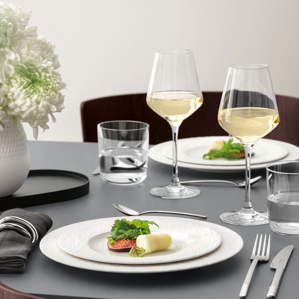 Villeroy & Boch Geschirr-Set Manufacture Ice Dinner-Set, 6-teilig (6-tlg), 2 Personen, Porzellan, Premium Porcelain, 6 Stck, mikrowellensicher,spülmaschinenfest, Made i