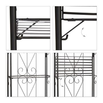 relaxdays Blumenständer Blumenregal Metall 4 Ablagen