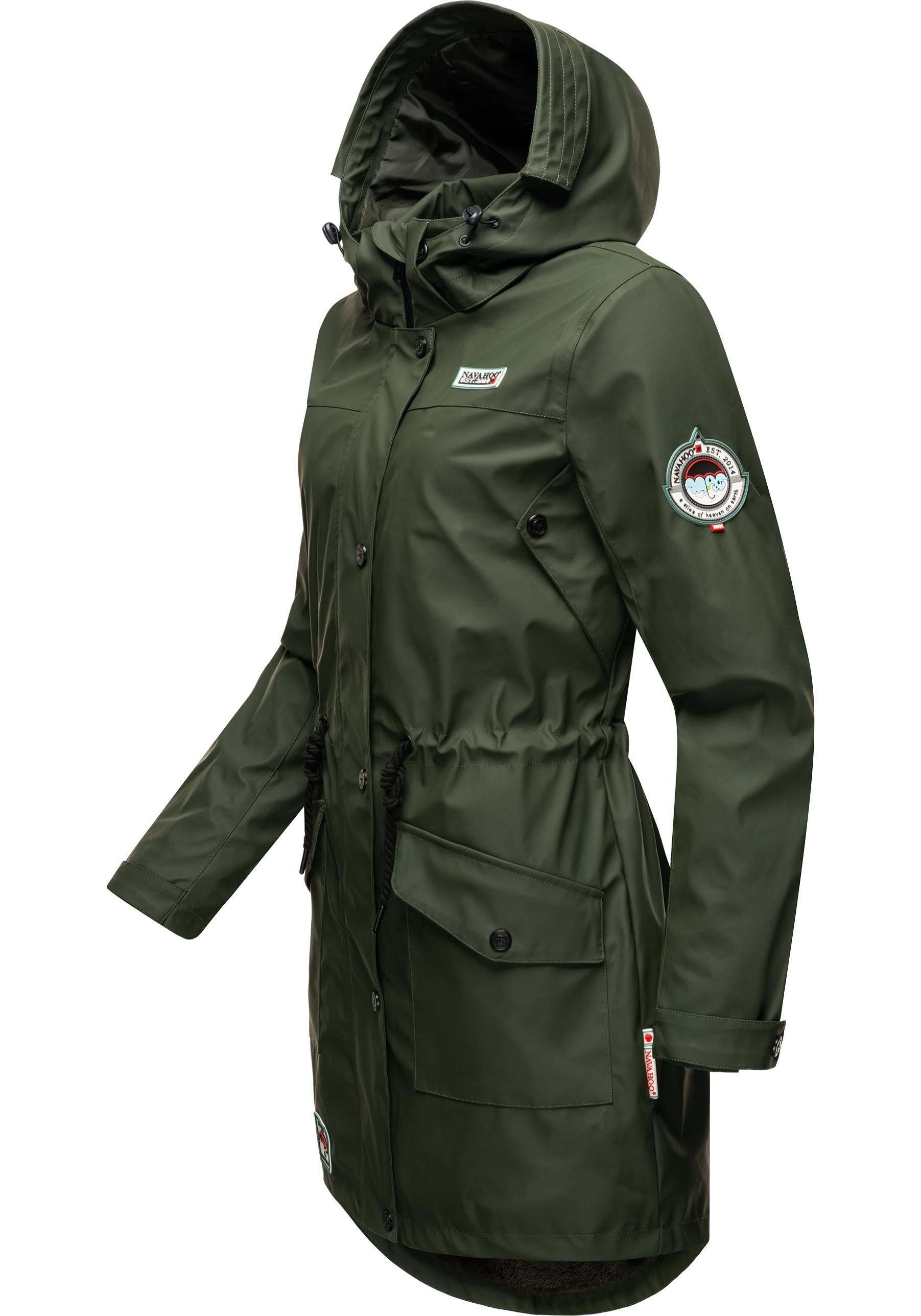 Navahoo Outdoorjacke Outdoor Regenmantel Deike olivgrün Damen modischer