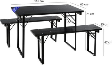 Stagecaptain Bierzeltgarnitur BBEU-110 Hirschgarten Bierzeltgarnitur für Balkon 110 cm - 5 x Set, (15-tlg)