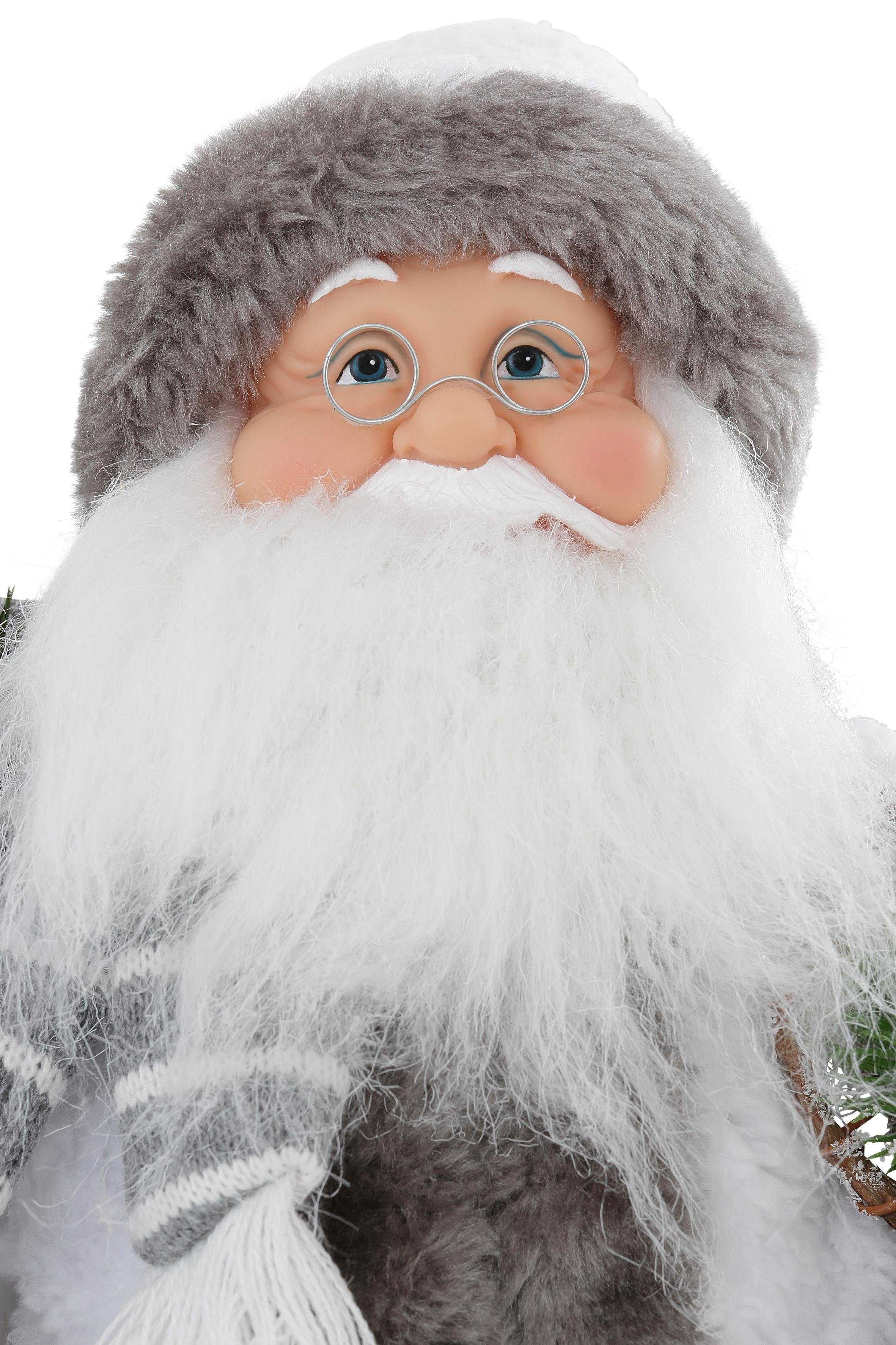 HOSSNER - HOMECOLLECTION Weihnachtsmann mit Weihnachtsdeko Laterne, und Santa Mantel weißem