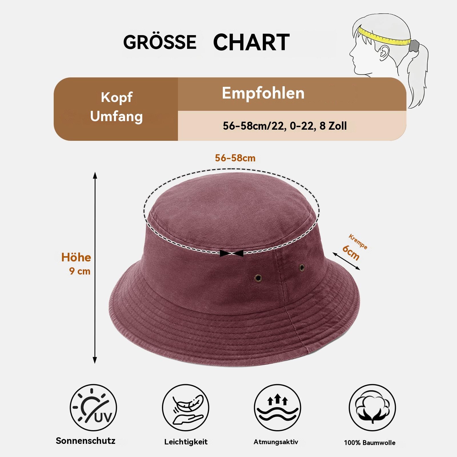 Zaewry Fischerhut Vintage Baumwoll-Anglerhut,Sommer Cap,Sommer Bucket Hat, Unisex faltbarer Anglerhut für Herren, Strand und Outdoor,mit UV-Schutz