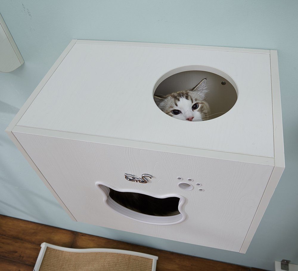 CatS Design Katzen-Wandregal CatS Design Katzen XXL Kletterwand 7 Teilig Set K3, hochwertig solider holz Designmöbel-Extreme starke Konstruktion