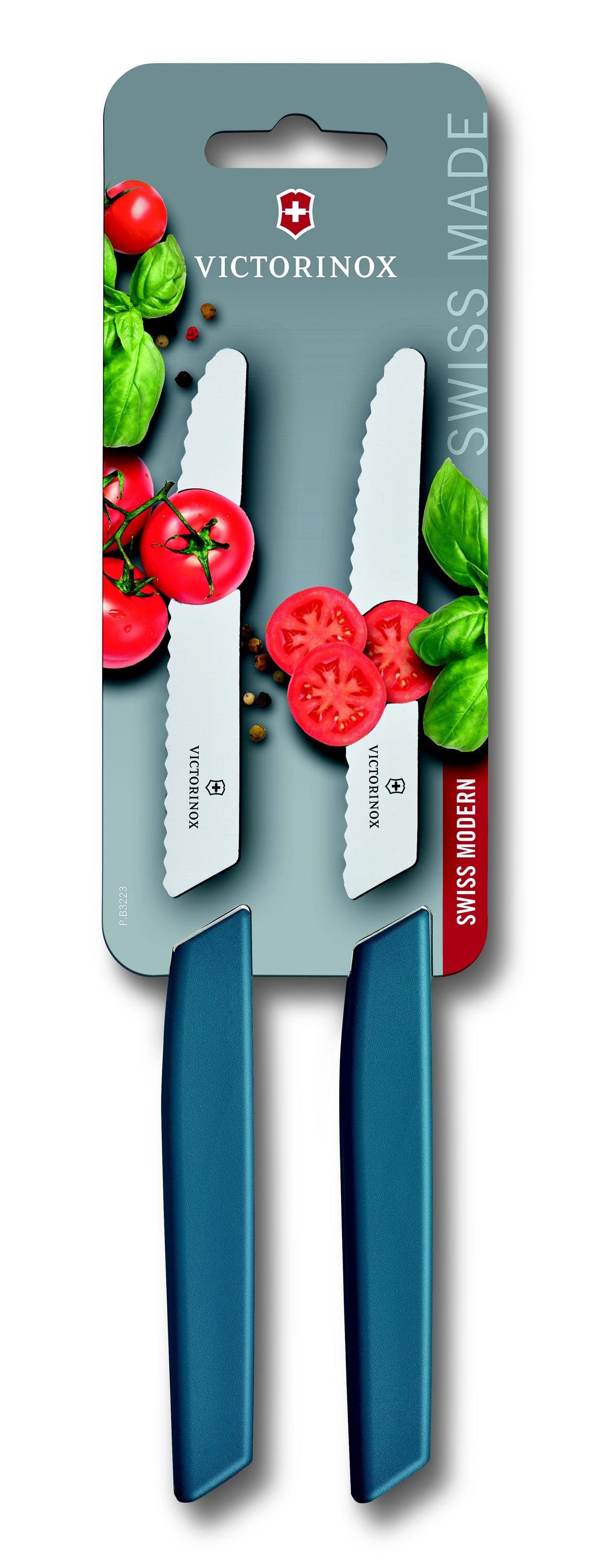 Modern 2-teilig,Wellens.,Blister,cornf. Tomaten- Taschenmesser Swiss & Tafelm., Victorinox