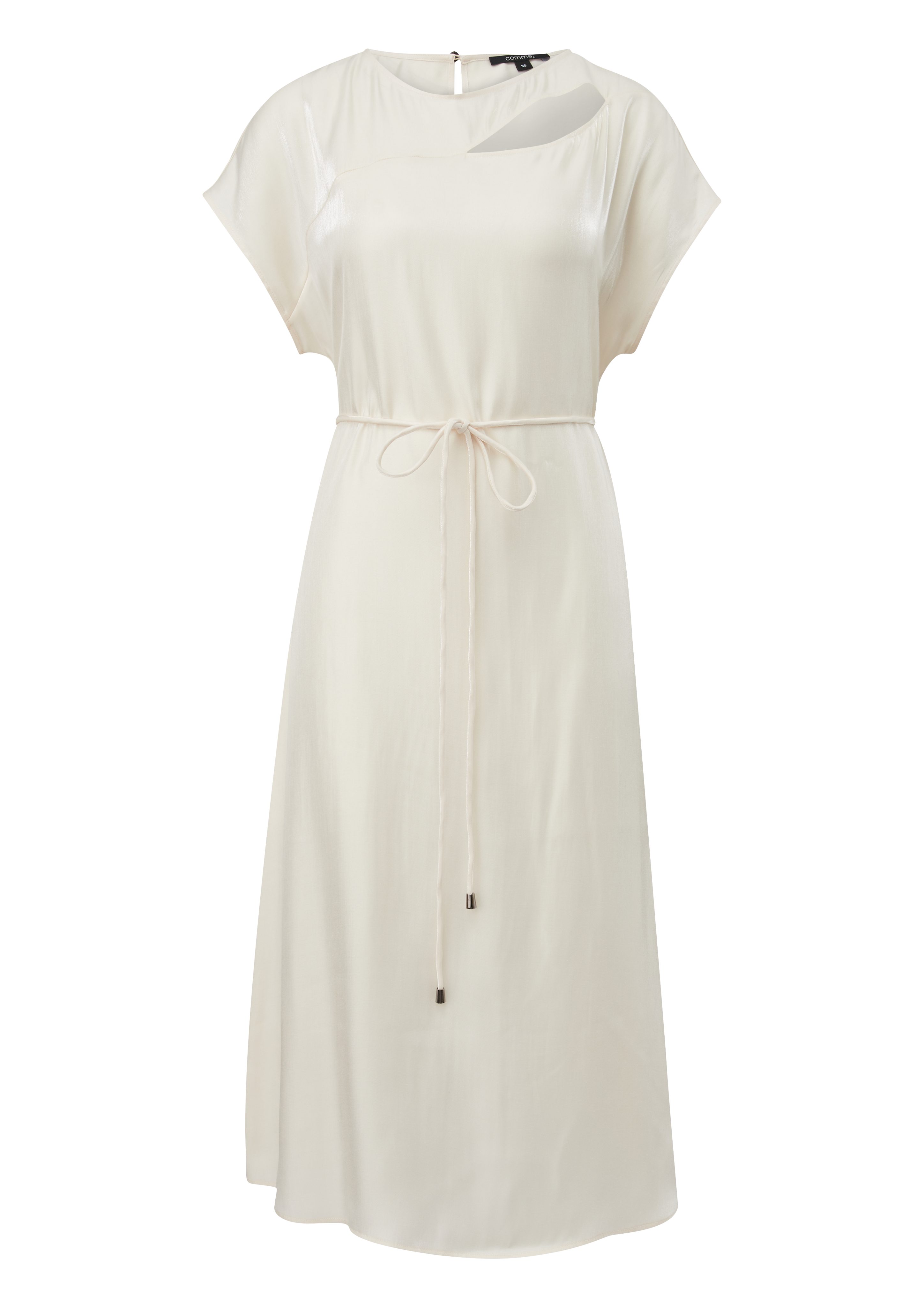 Comma Maxikleid Satinkleid mit überschnittener Schulter günstig online kaufen
