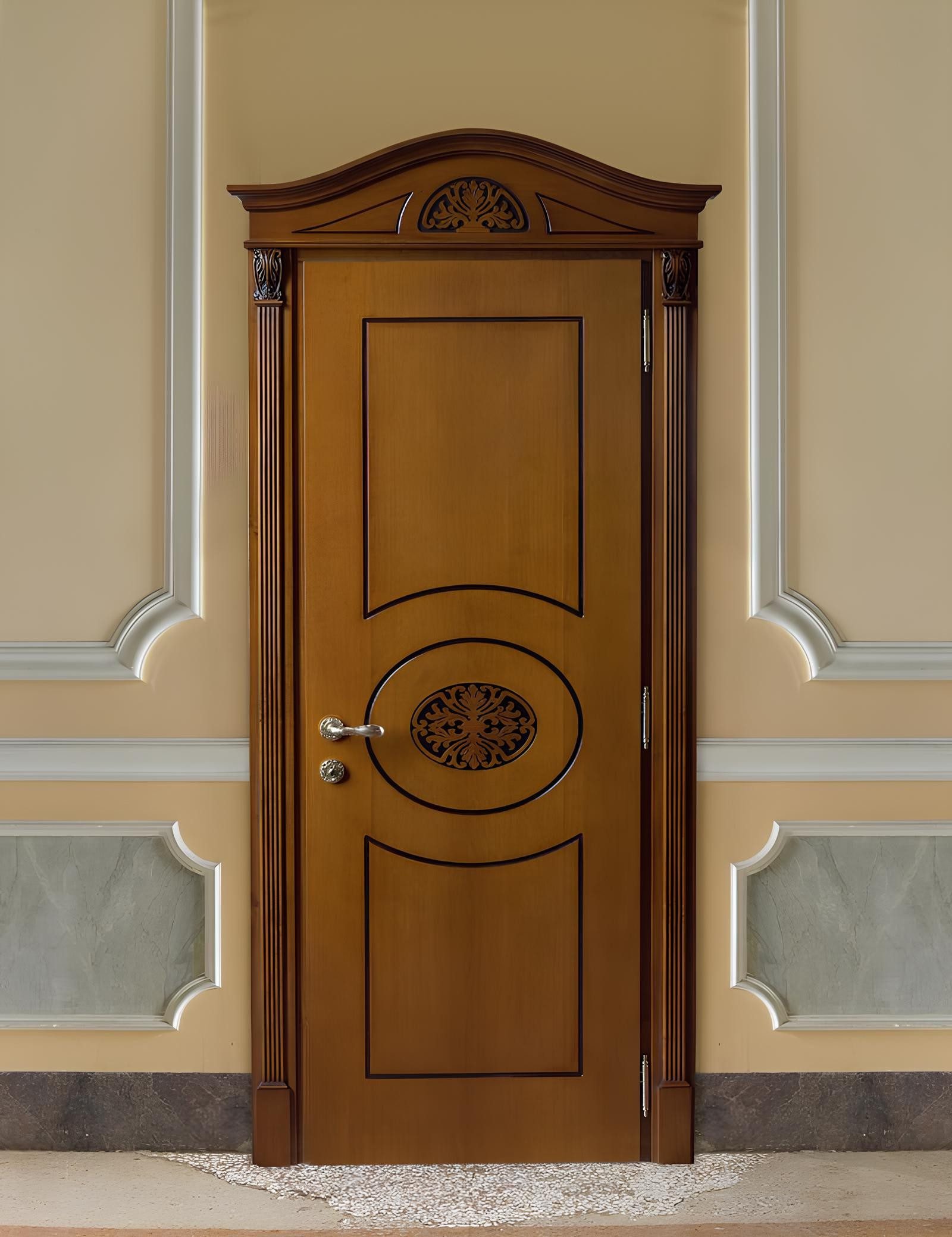 Xlmoebel Zimmertür Barock Innentür mit Zarge - Maßanfertigung aus Holz, Italien, Made in Europa