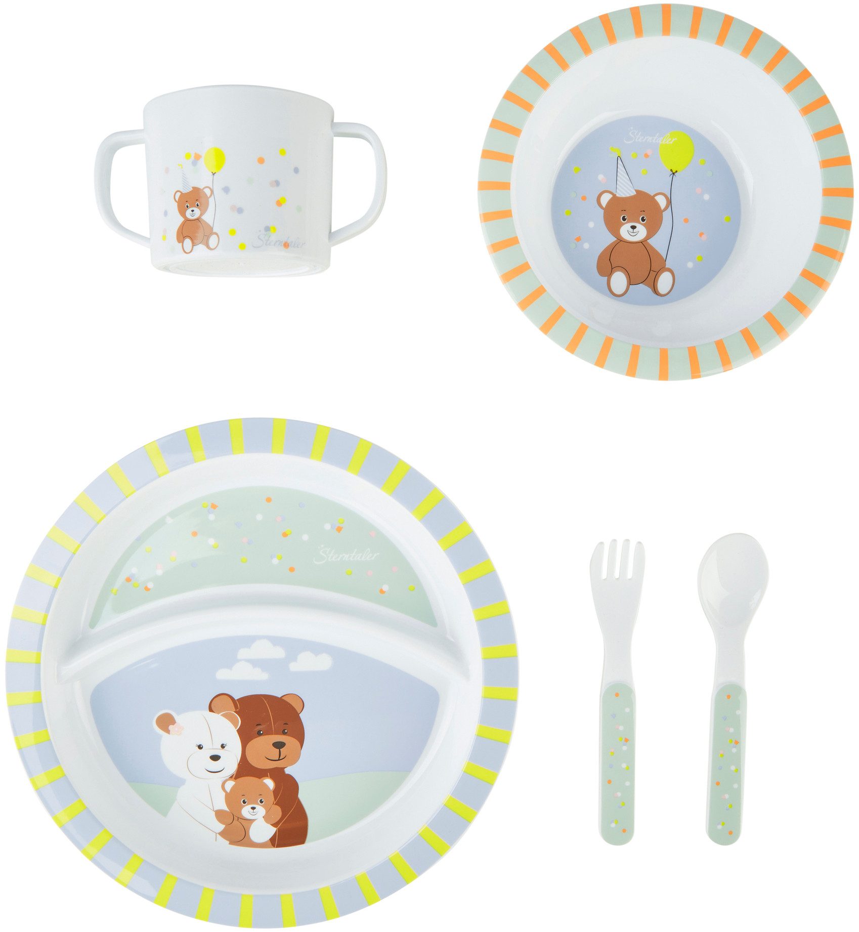 Sterntaler® Kindergeschirr-Set FAMILIE Bär (5-tlg), Polypropylen
