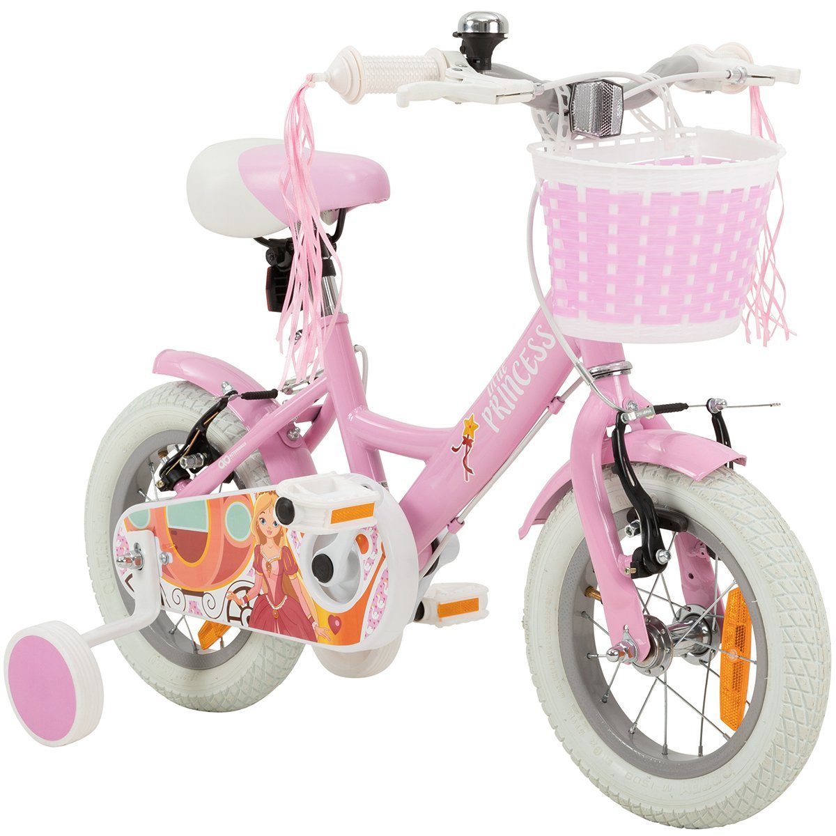 Kinderfahrrad Mädchen Kinder Fahrrad Princess in Rosa Weiß