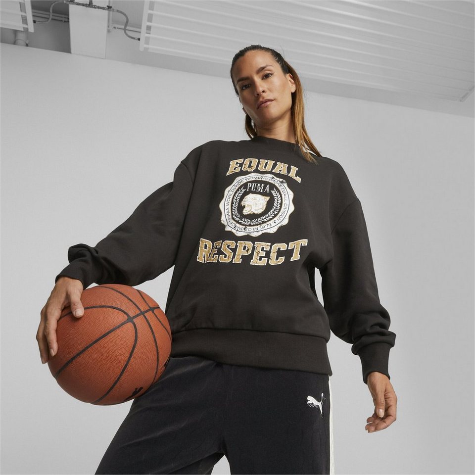 PUMA Trainingspullover Gold Standard Basketball Sweatshirt Damen,  Sweatshirt aus gestrickter Baumwolle mit Fleece-Material