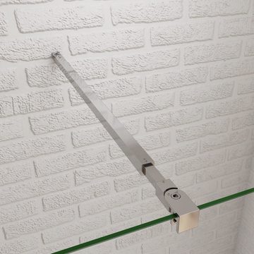 duschspa Duschwand 8mm ESG Duschtrennwand Walk in Dusche Duschwand mit Flipper-Panel, Einscheibensicherheitsglas, Sicherheitsglas, (Set), Glas, Nano Glas