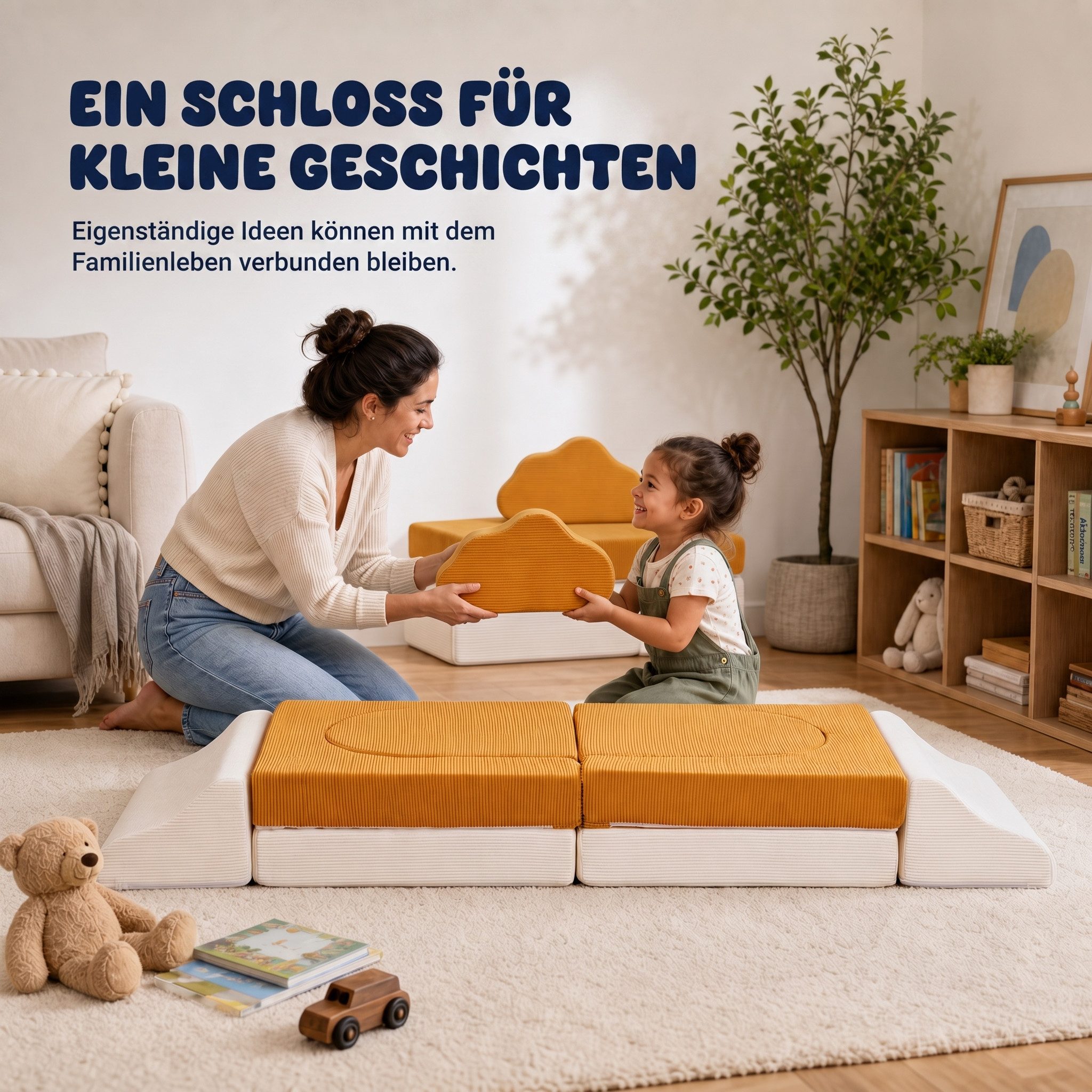 Jiexi Kindersofa Kindersofa Modular Spielsofa aus Cord Stoff Schaumstoff Couch – Bild 5 von 5