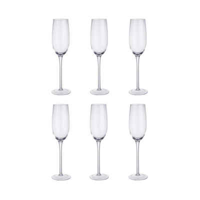BUTLERS Champagnerglas »MODERN TIMES 6x Sektgläser mit Rillen 230ml«, Glas, mundgeblasen
