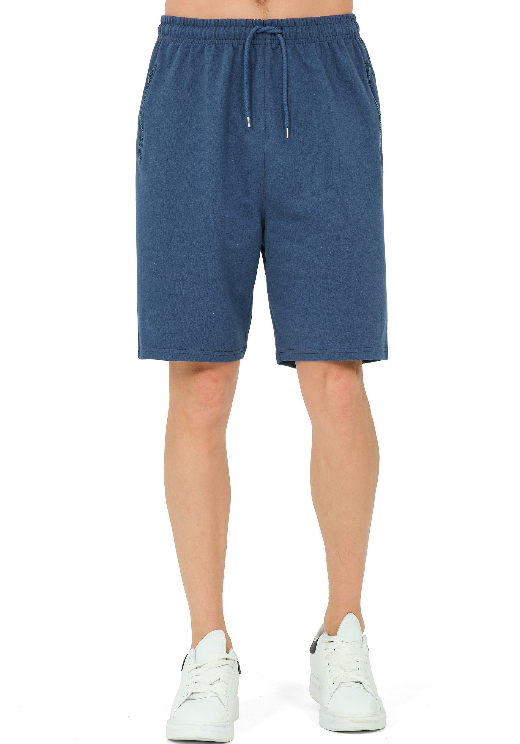 S&S Sweatshorts Kurze Hosen Herren Männer Sommer Baumwolle Lauf Bermuda Shorts Hose Baumwollmischung, Reißverschluss Taschen, Freizeit